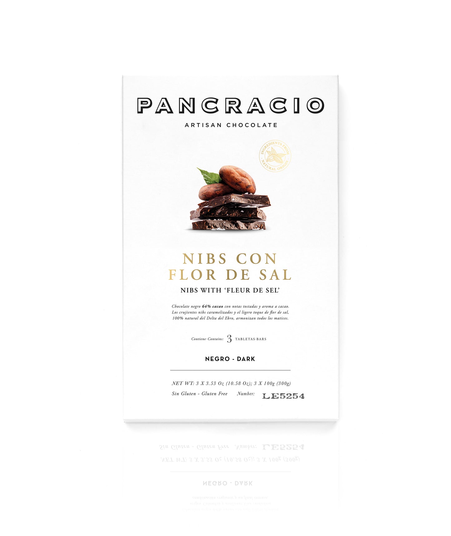 Pancracio | Chocolade | Puur | Nibs met Flor de Sal | 3-in-1 geschenkverpakking