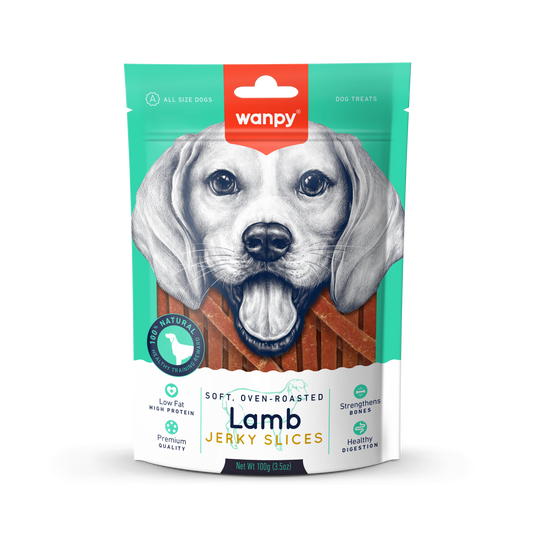 Hondensnack Oven Roasted Lamb Jerky Slices | Wanpy