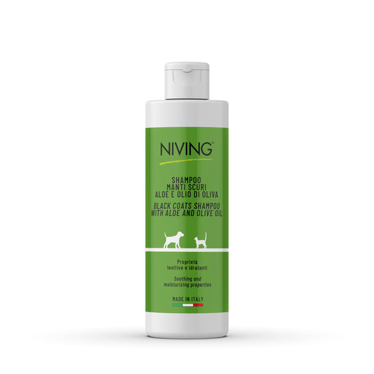 Niving | Hondenshampoo & Kattenshampoo | 250 ML | Donkere vacht | Met Aloe vera & Olijfolie