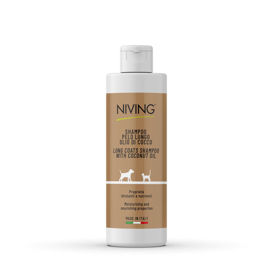 Niving | Hondenshampoo & Kattenshampoo | 250 ML | Lange vacht | Met Kokosolie