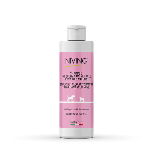 Niving | Hondenshampoo & Kattenshampoo | 250 ML | Alle vachtsoorten | Met Damast Roos