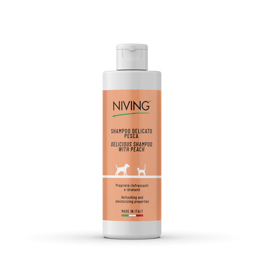 Niving | Hondenshampoo & Kattenshampoo | 250 ML | Verfrissend en Hydraterend | Met Perzik