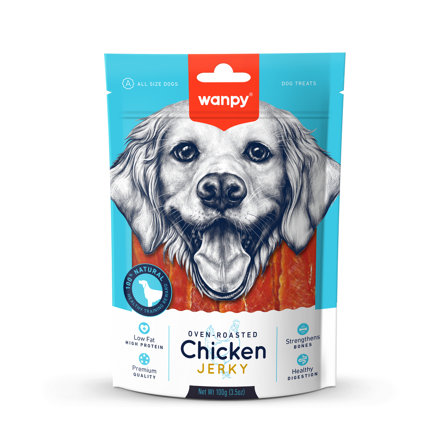 Hondensnack Oven Roasted Chicken Jerky | Wanpy