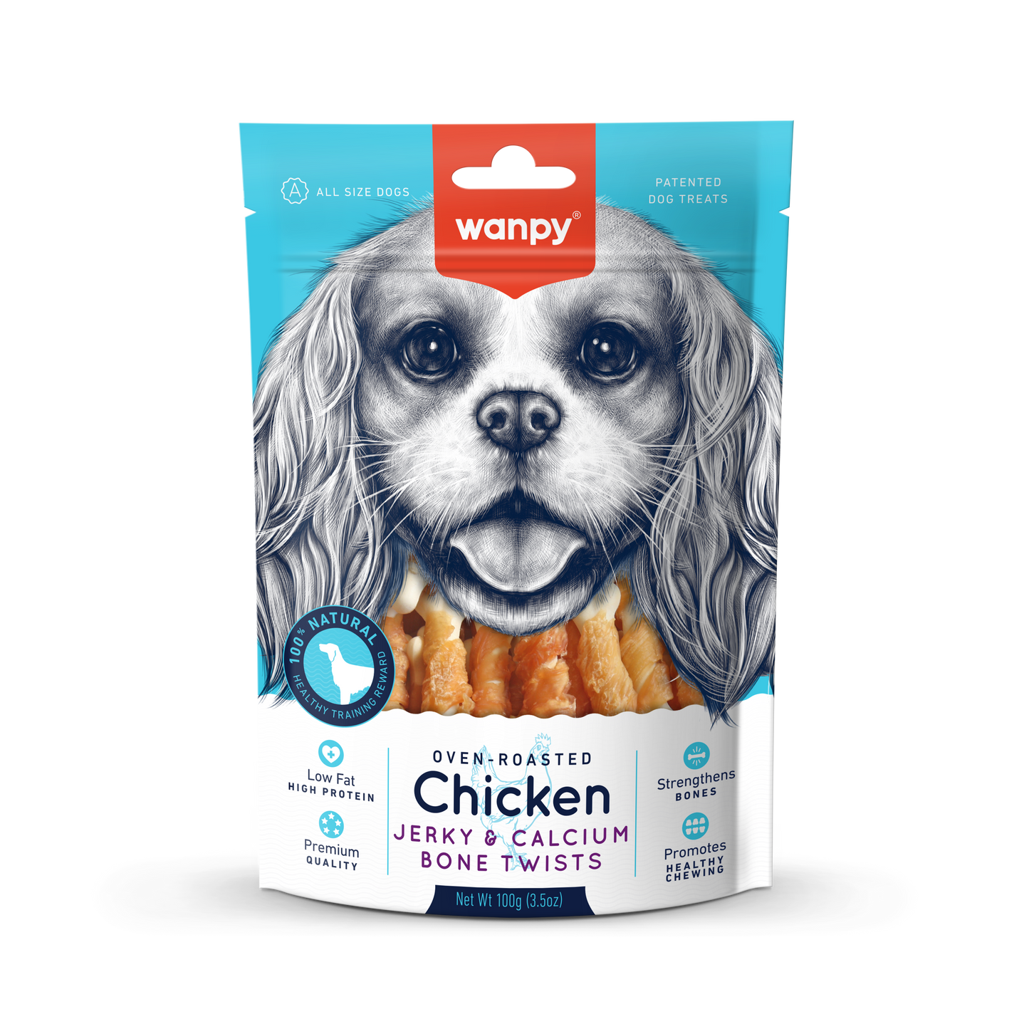 Hondensnack Chicken Jerky & Calcium Bone Twists | Wanpy