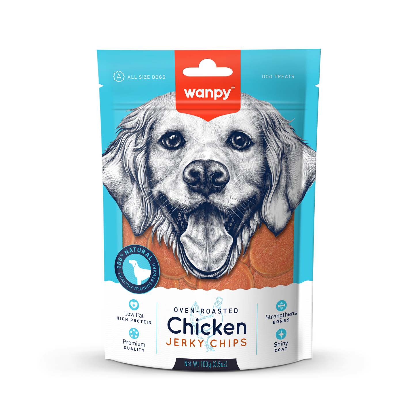 Hondensnack Oven Roasted Chicken Jerky Chips | Wanpy