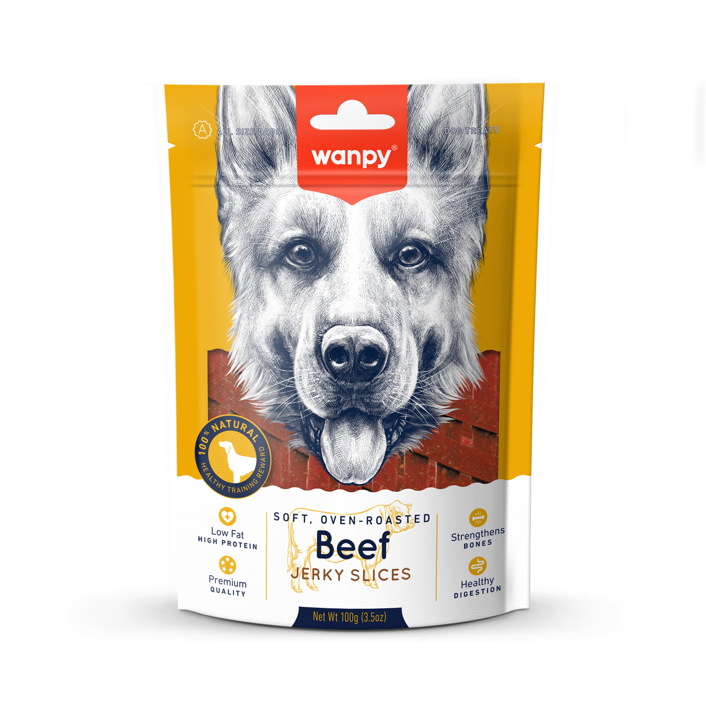 Hondensnack Soft Oven Roasted Beef Jerky Slices | Wanpy