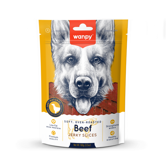 Hondensnack Soft Oven Roasted Beef Jerky Slices | Wanpy