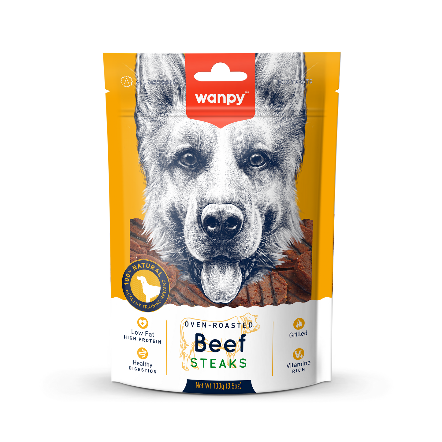 Hondensnack Oven Roasted Beef Steaks | Wanpy