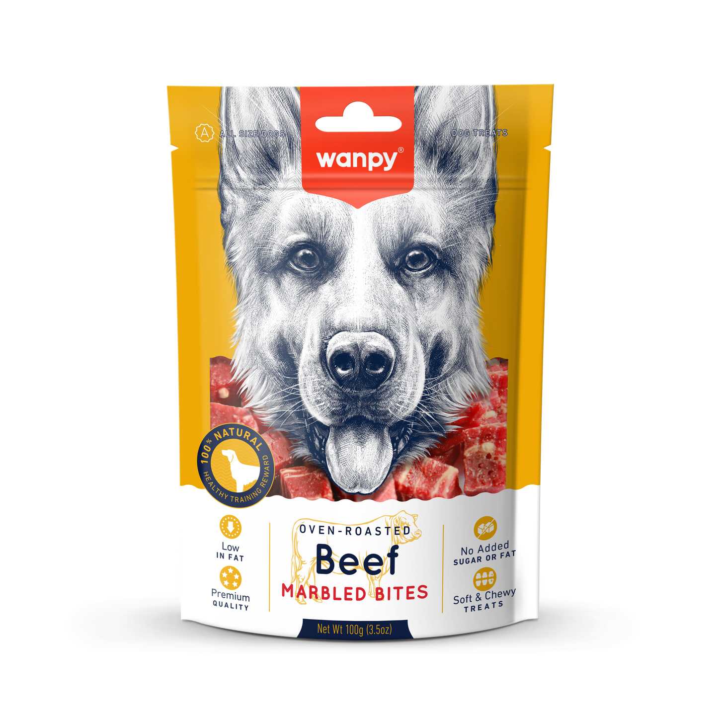 Hondensnack Oven Roasted Beef Marbled Bites | Wanpy