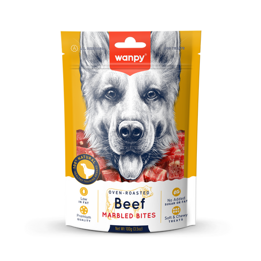 Hondensnack Oven Roasted Beef Marbled Bites | Wanpy