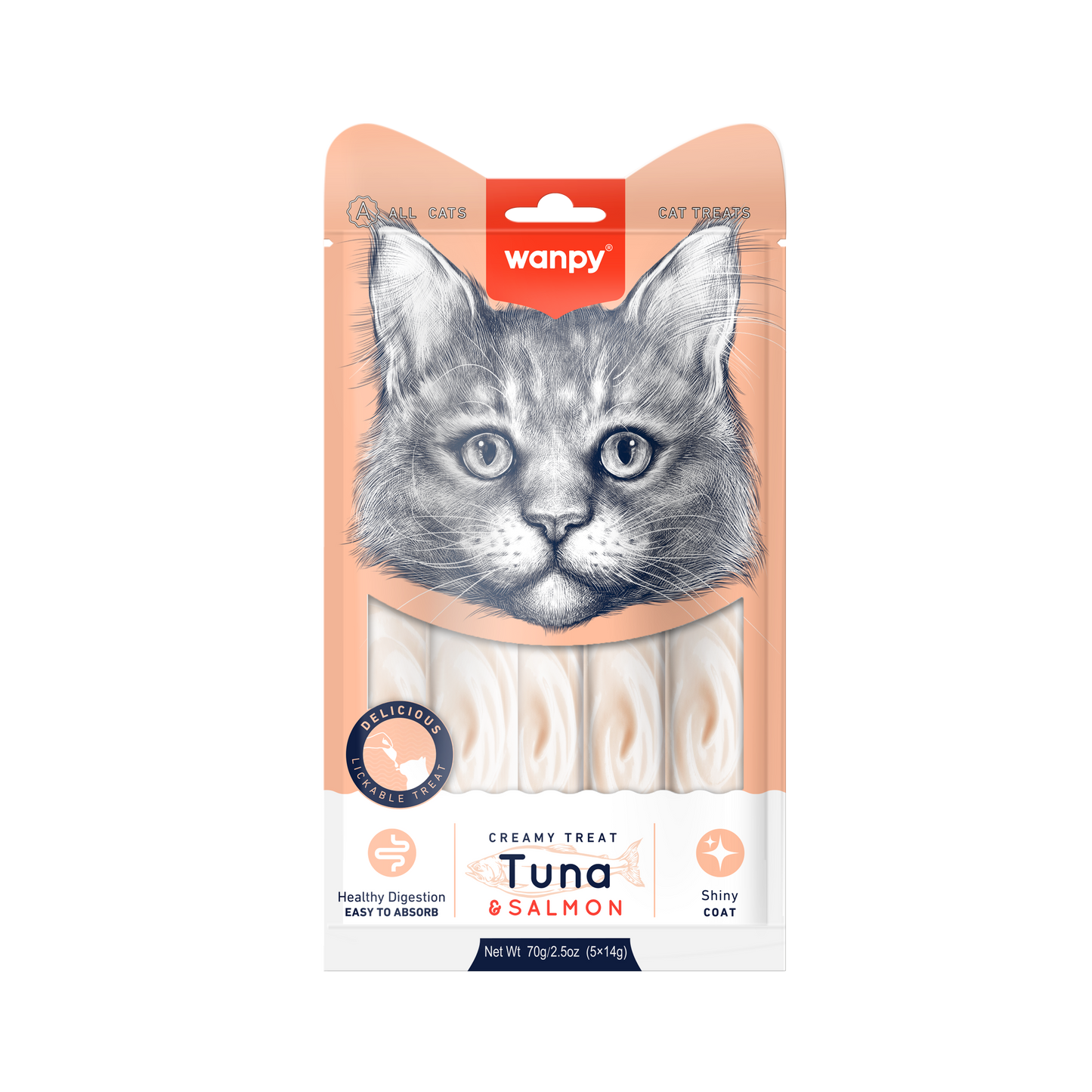 Kattensnack Creamy Treat Tuna & Salmon | Wanpy