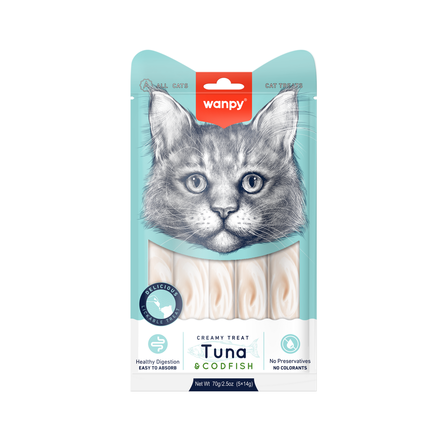 Kattensnack Creamy Treat Tuna & Codfish | Wanpy