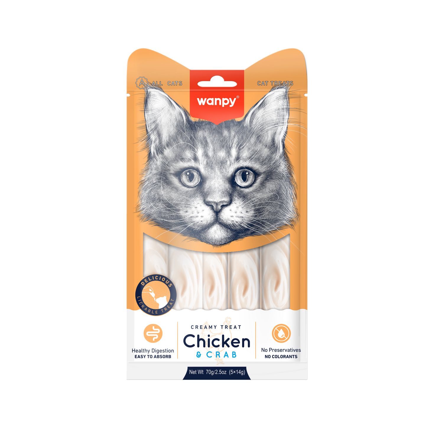 Kattensnack Creamy Treat Chicken & Crab | Wanpy