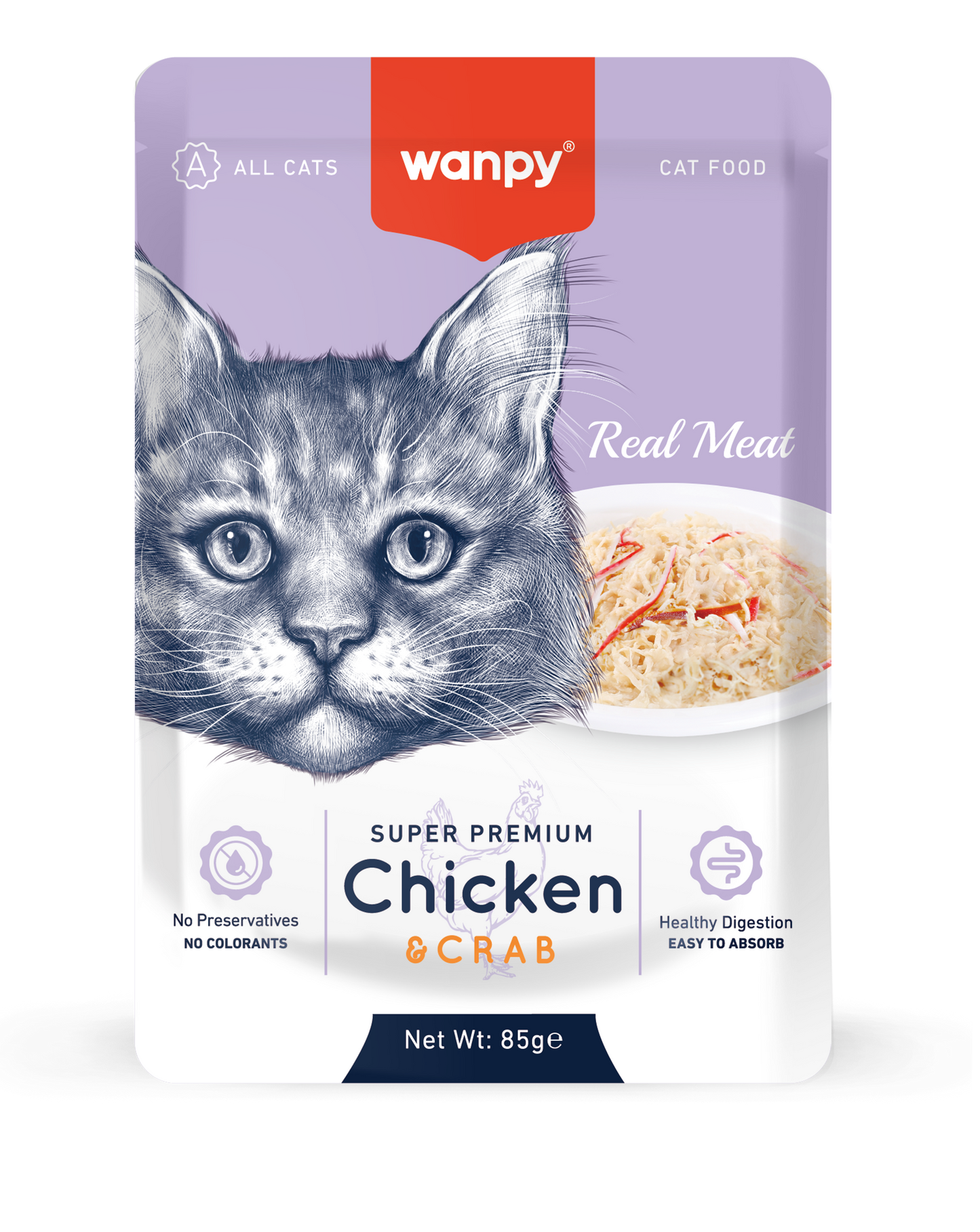 Kattenvoer Kip & Krab - Super Premium - Kattenvoer - Voordeelbundel 12 stuks | Wanpy