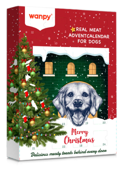 Kerst Adventskalender voor Honden - Met kip, eend en rund - Wanpy