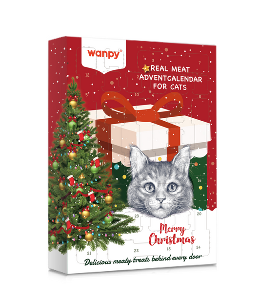 Kerst Adventskalender voor Katten - Met kip, eend en vis - Wanpy